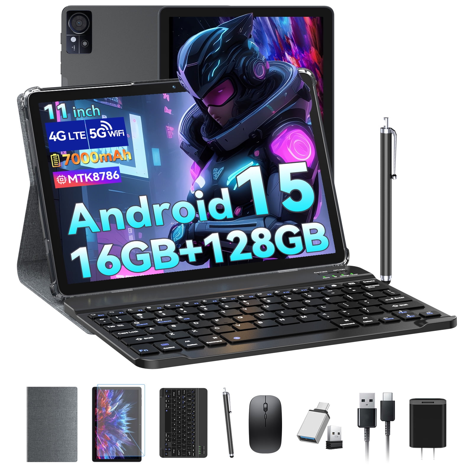 11 inch Android 15 Tablet, MTK8786 Octa-Core, 128GB Storage, 16GB