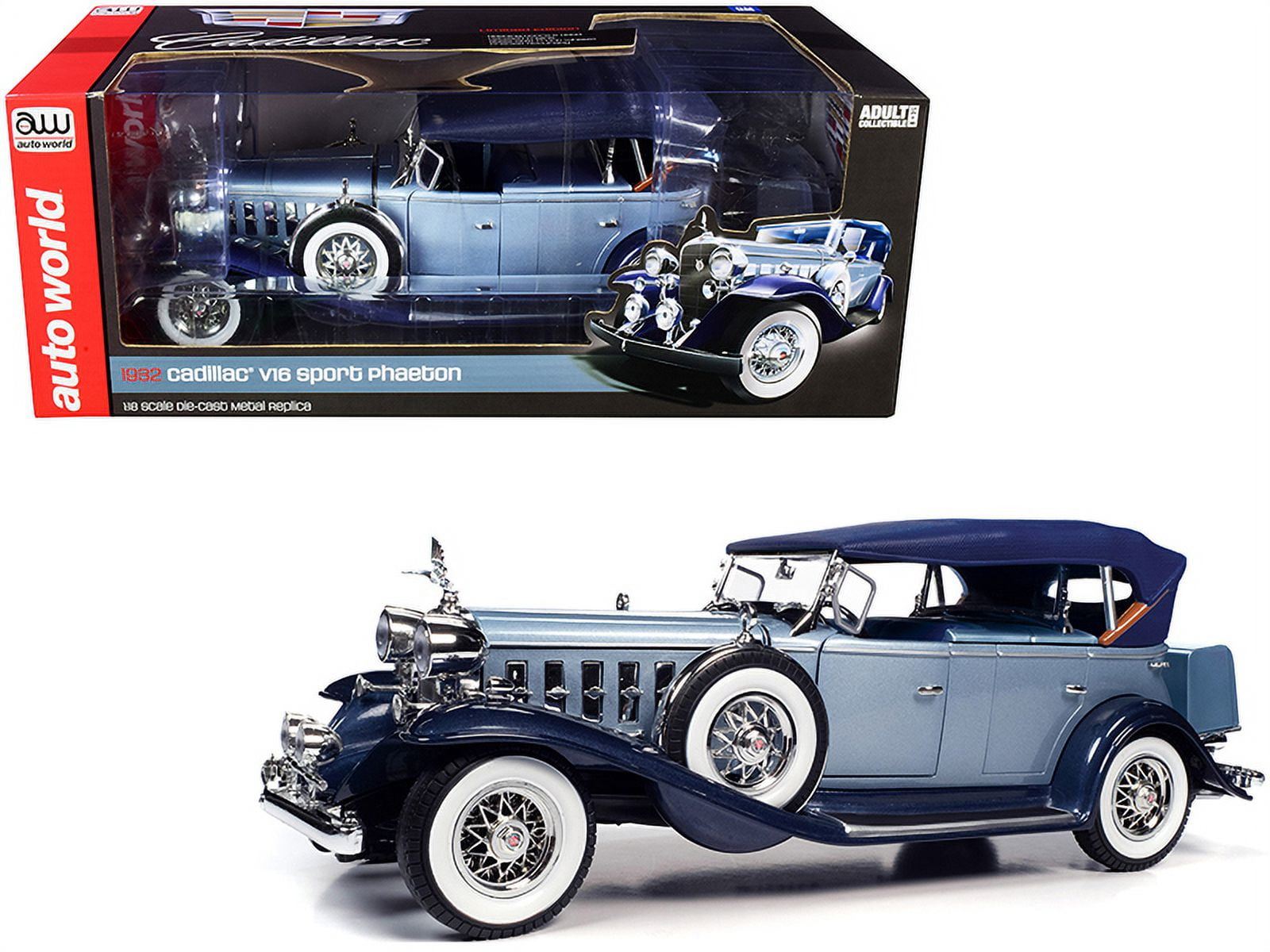 1932 Cadillac V16 Sports Phaeton Metallic Light Silver Blue and