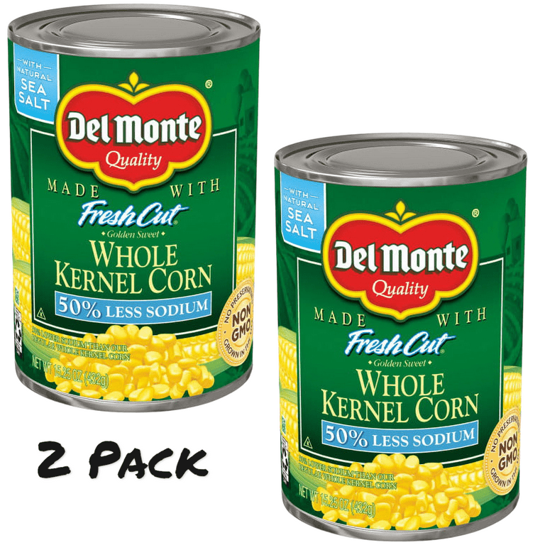 Del Monte 2 Pack Whole Kernel Corn Less Sodium 15.25 oz - Walmart.com