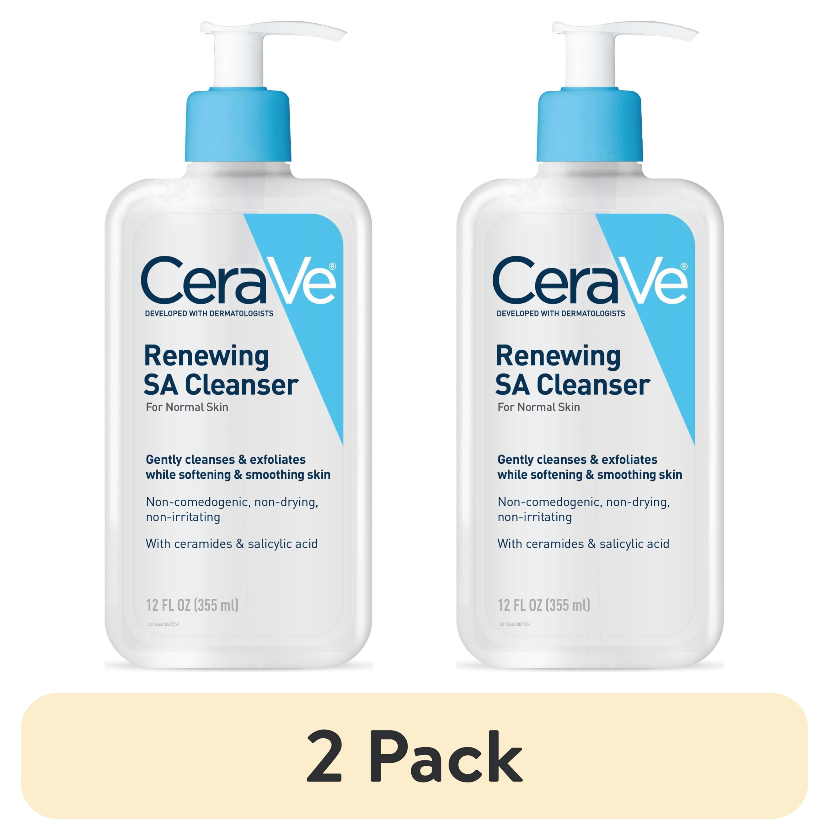 2 pack) CeraVe Renewing SA Cleanser, Salicylic Acid Foaming Gel