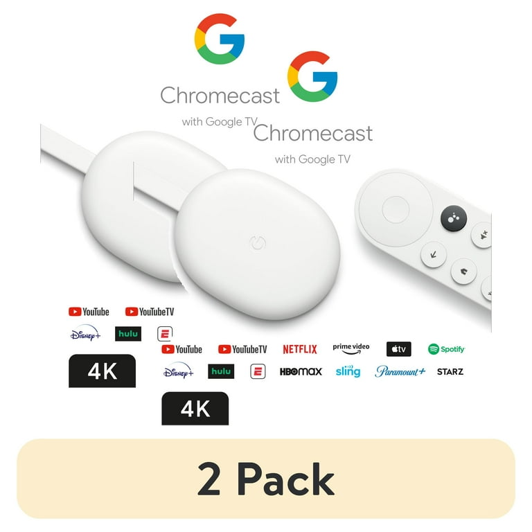 2 pack) Chromecast with Google TV - Streaming Entertainment in 4K