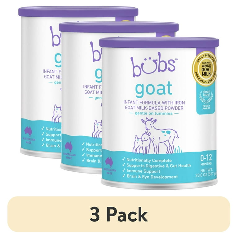 3 pack) Bubs Easy Digest Goat Milk Infant Formula Powder (Babies 0