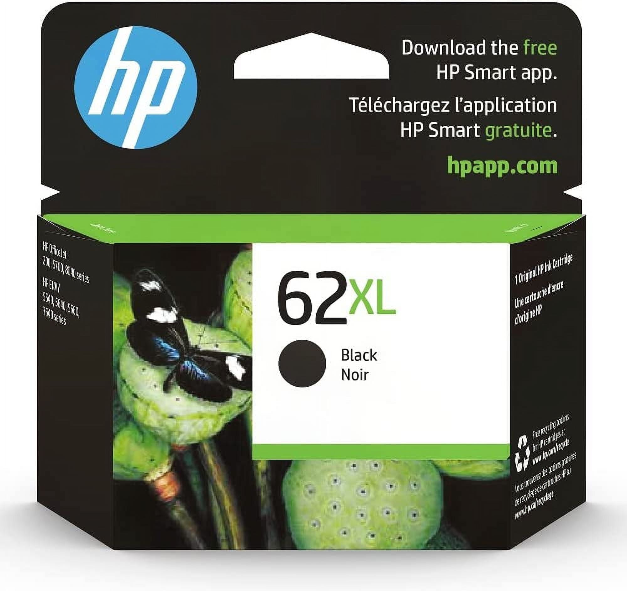 HP 62XL Black High-yield Ink Cartridge for Envy and OfficeJet