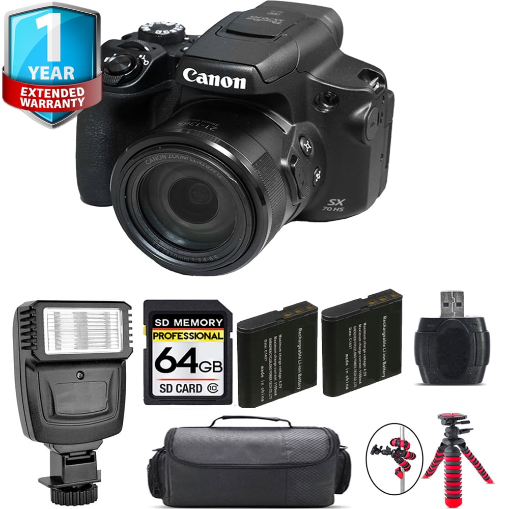 Canon PowerShot SX70 HS Digital Camera + 1 Yr Warranty + Flash