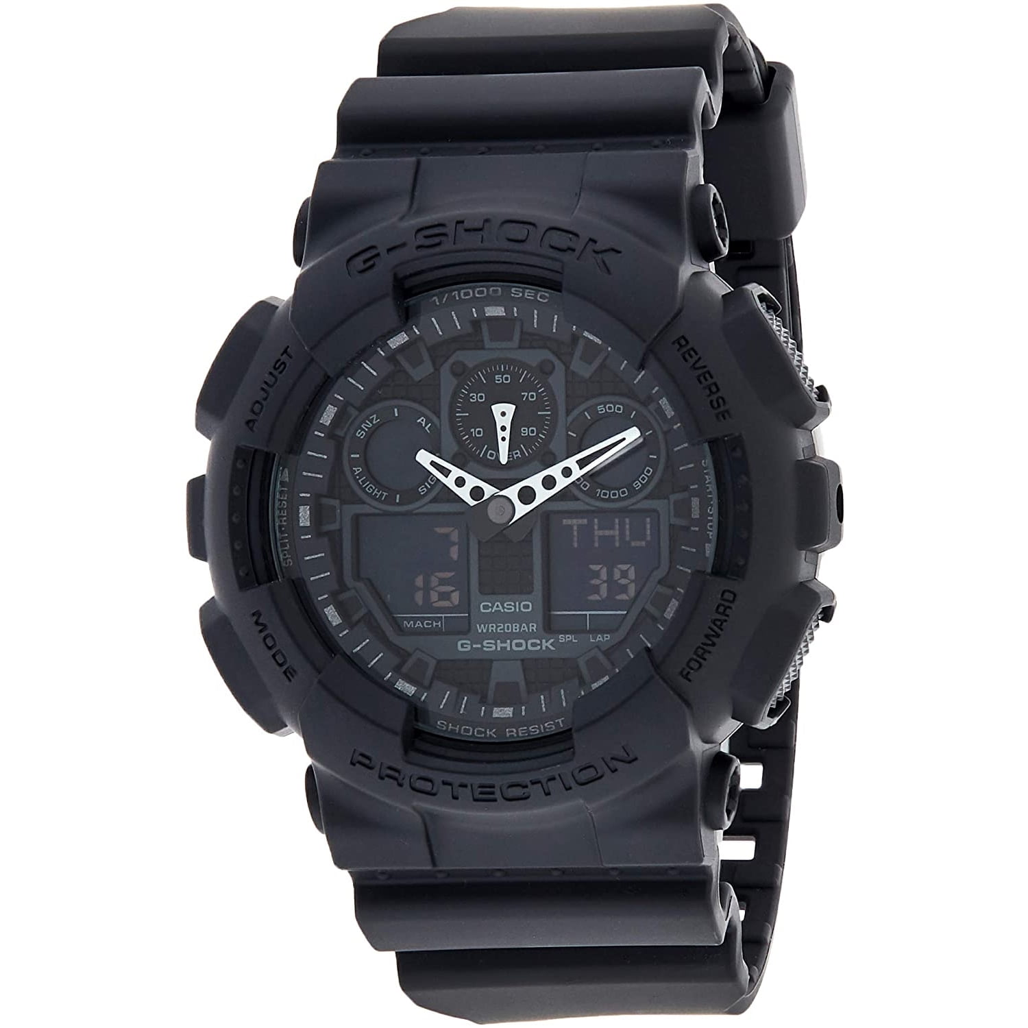 Casio Men's G-Shock Black Dial Watch - GA100-1A1 - Walmart.com