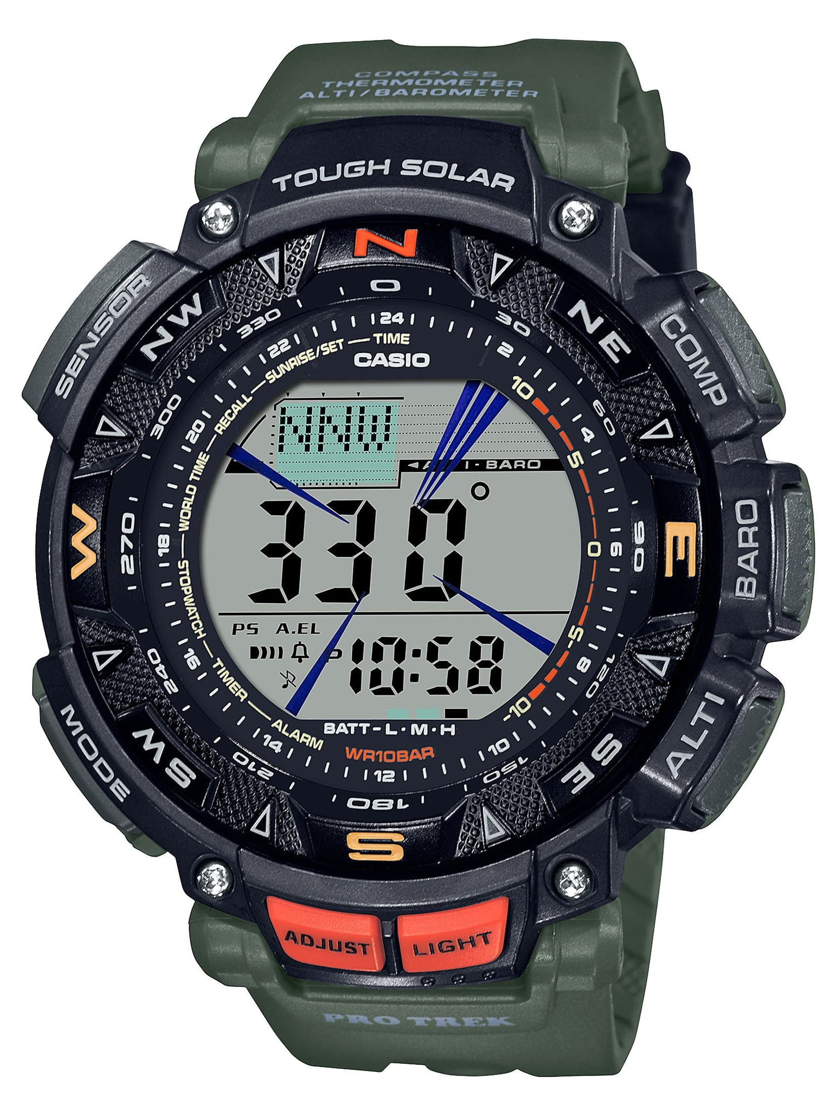 Casio Men's Pro Trek Solar Powered Triple Sensor watch - PRG240-3