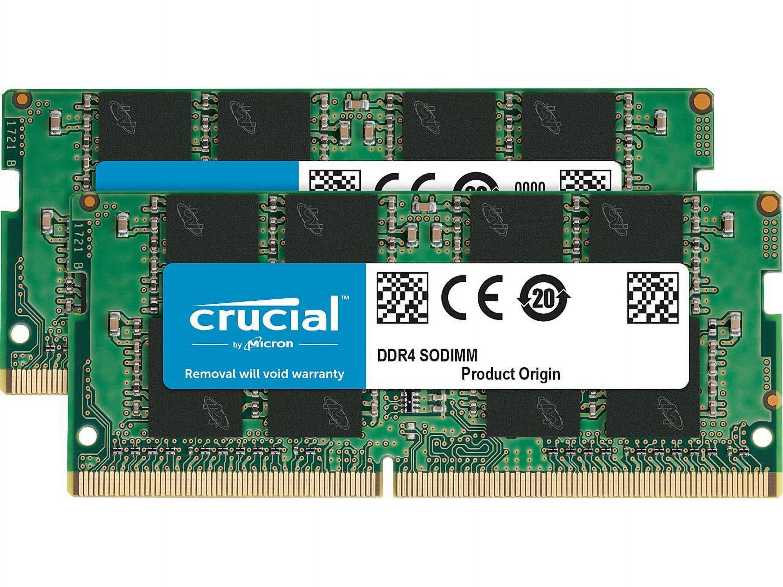 Crucial 32GB DDR4 3200MHz SODIMM Memory Kit, 2x16GB, 260-Pin, CAS