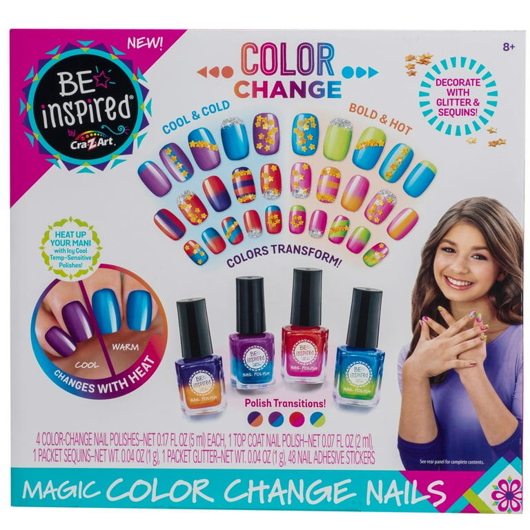 Cra-Z-Art Be Inspired Magic Color Change Nails, Nail Art Kit for