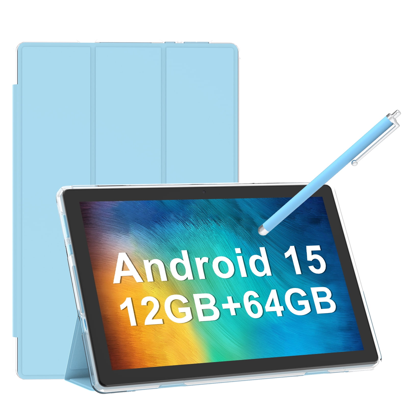 Android 15 Tablet with Case, 10 inch Tablets, 12GB RAM 64GB ROM