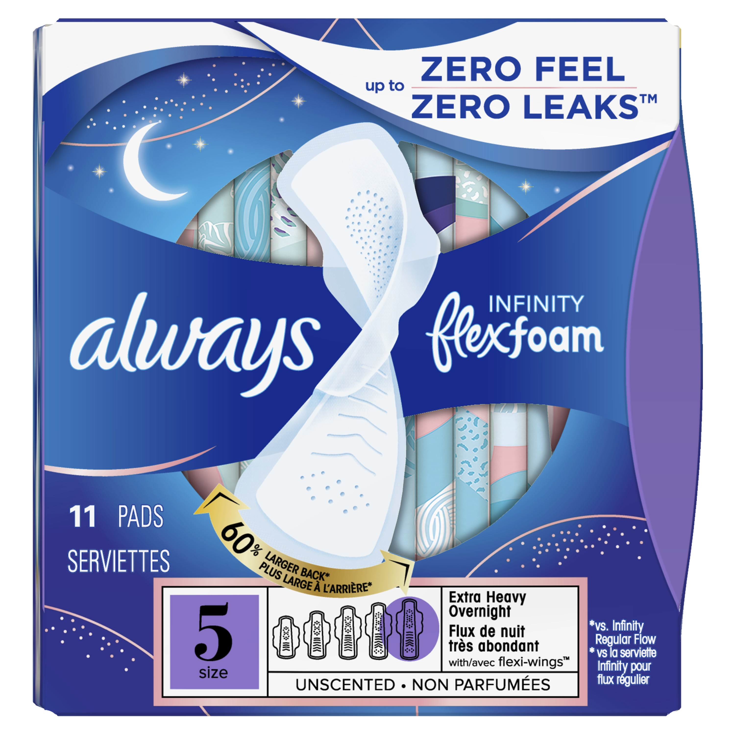 Always Infinity FlexFoam Pads, Size 5, Extra Heavy Absorb