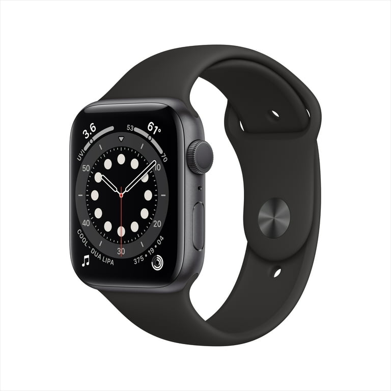 Apple Watch Series 6 GPS, 44mm Space Gray Aluminum Case with Black