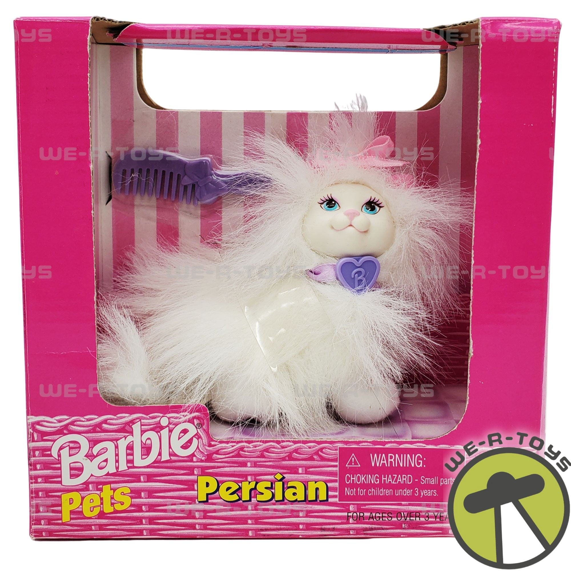 Barbie Pets Persian Cat Plush with Collar and Comb 1998 Mattel