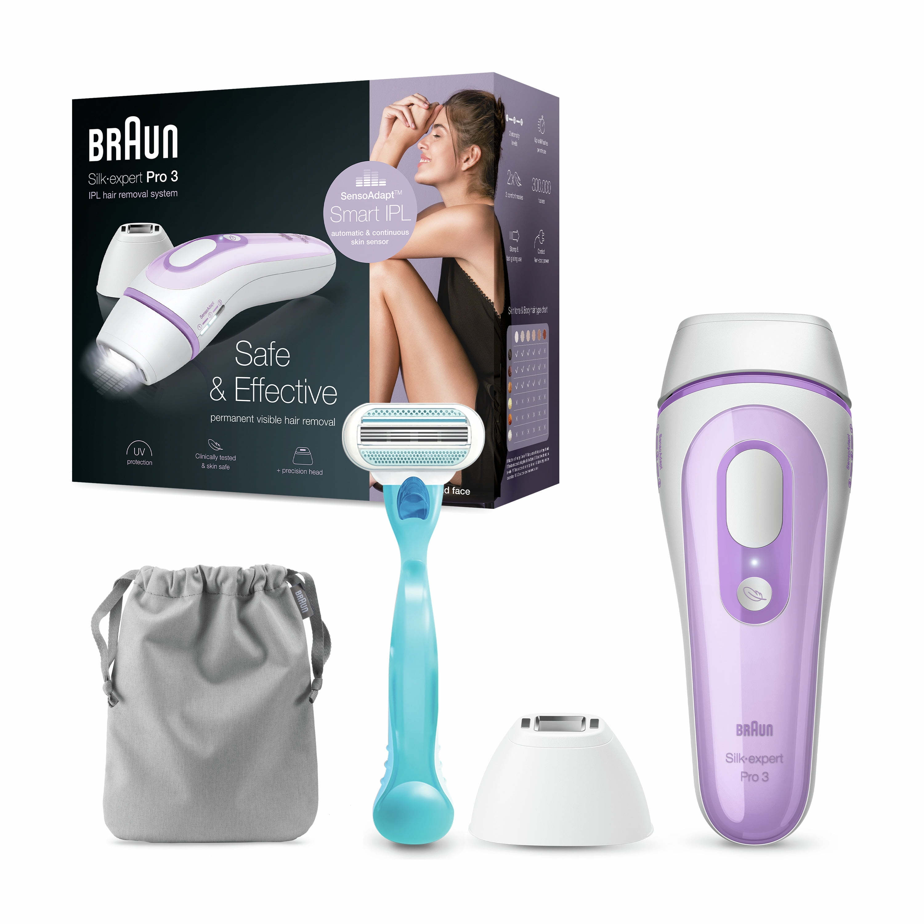 Braun Silk Expert Pro 3 PL3111 Women's IPL Hair Remover, White