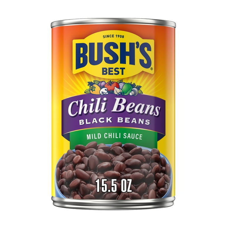 Bush's Mild Black Chili Beans, Canned in Tangy Southwestern Sauce