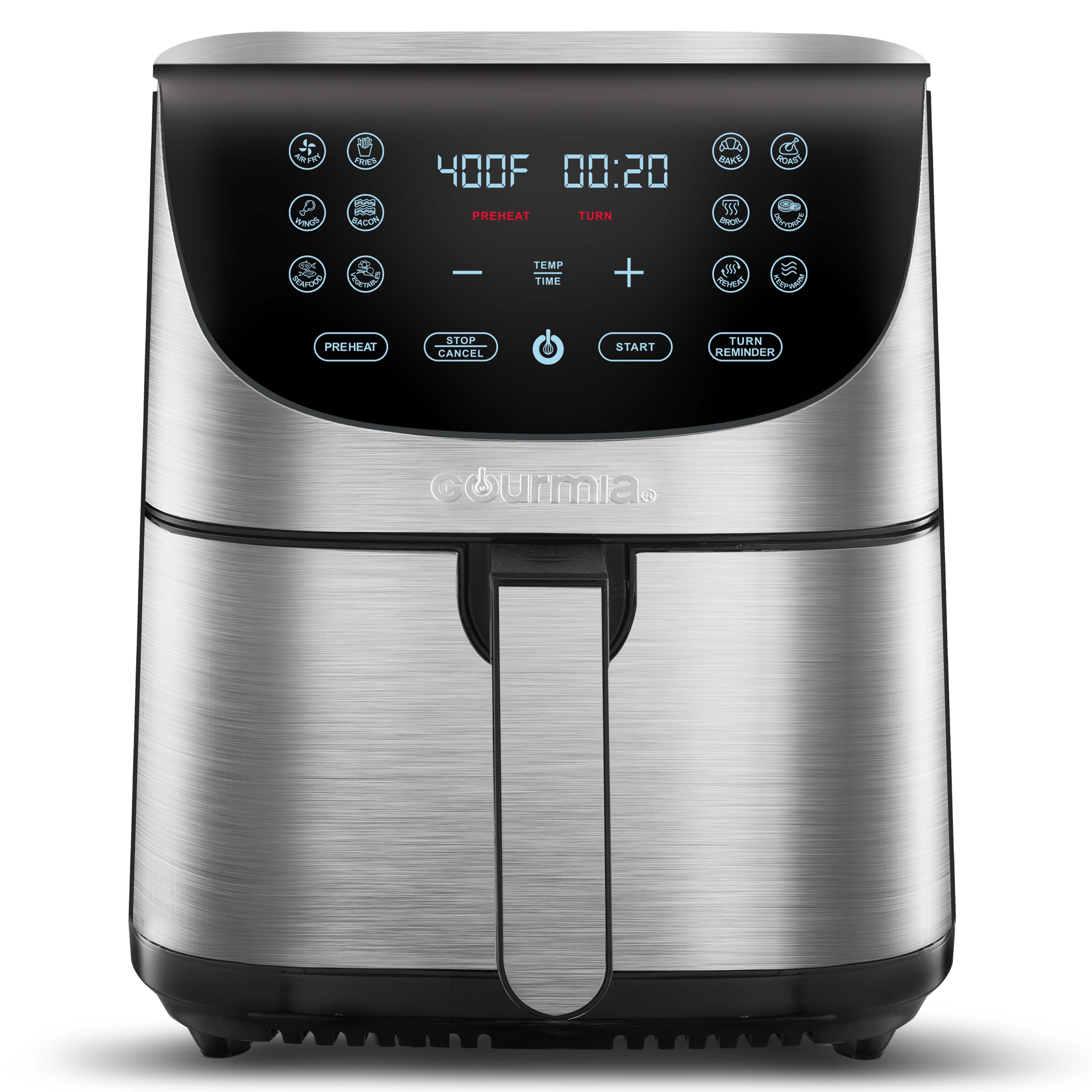 Gourmia 7 Qt Large Hot Air Fryer, Digital, Guided Cooking