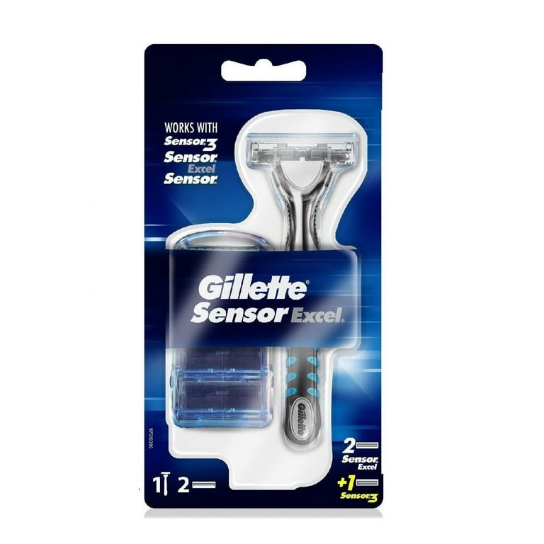 Gillette Sensor Excel Razor with 2 Sensor Excel Cartridges and 1
