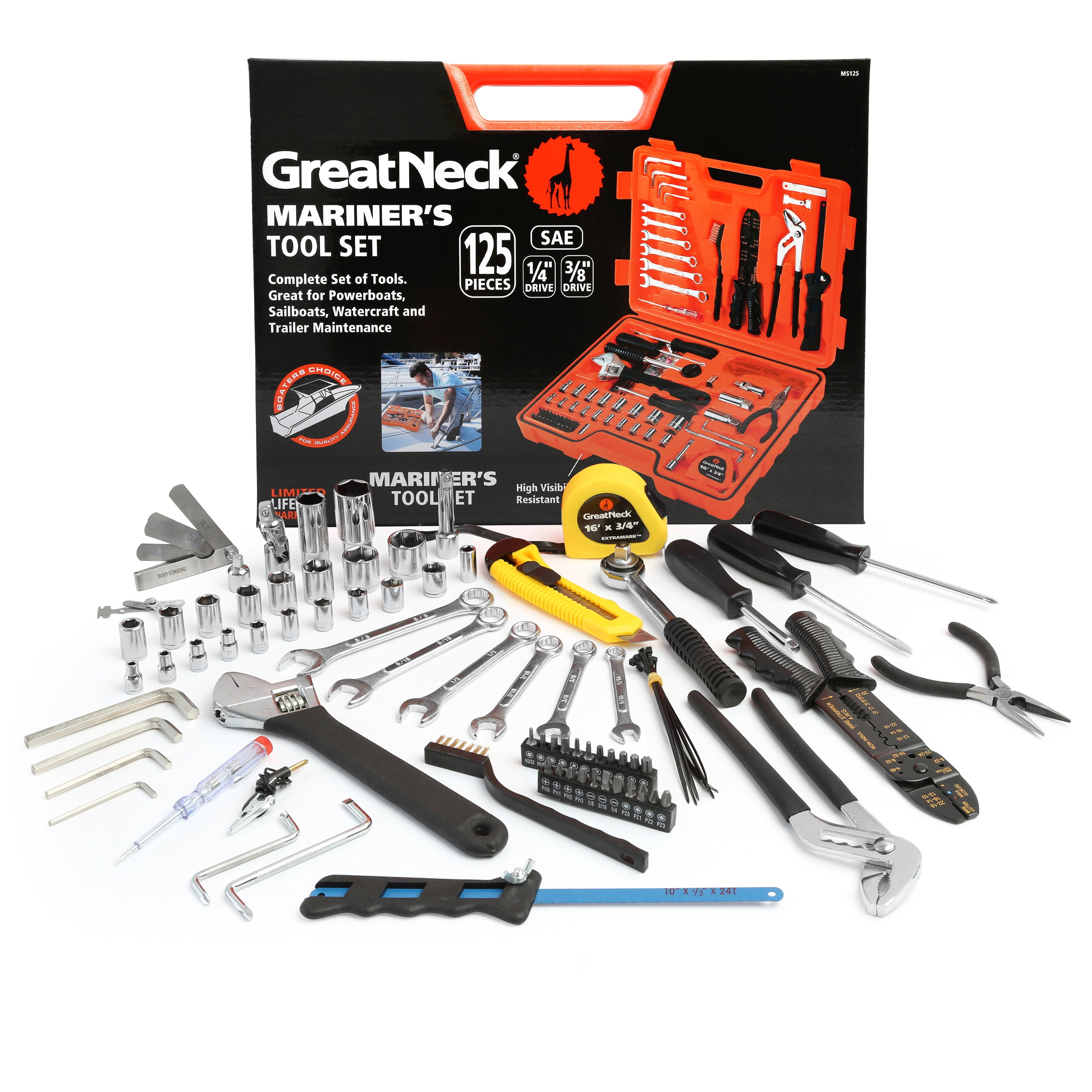 GreatNeck Mariner's Tool Set, for Maintenance on Boats, Watercraft