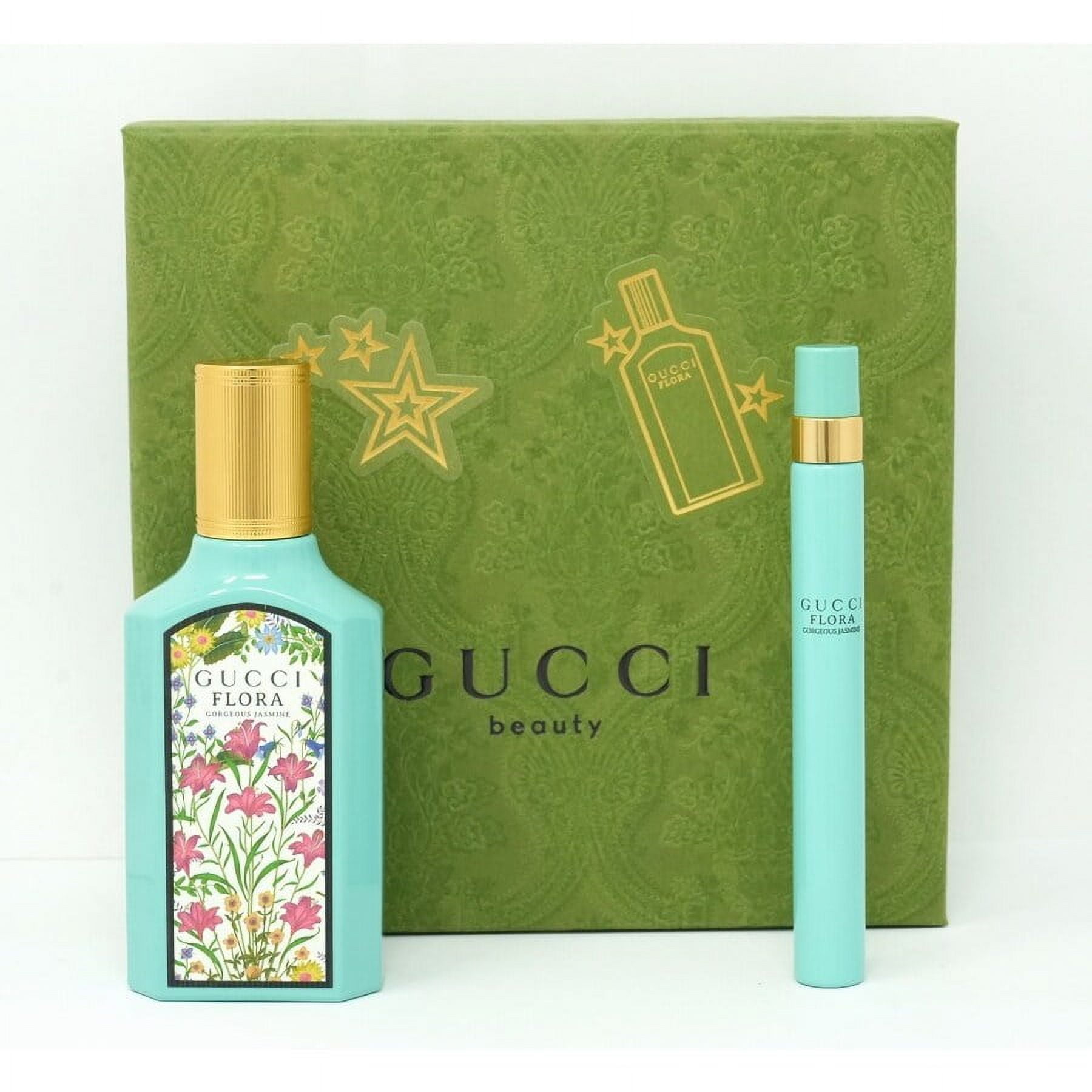 Gucci Flora Gorgeous Jasmine , 2 Pc Gift Set 1.6oz EDP Spray, 0.33
