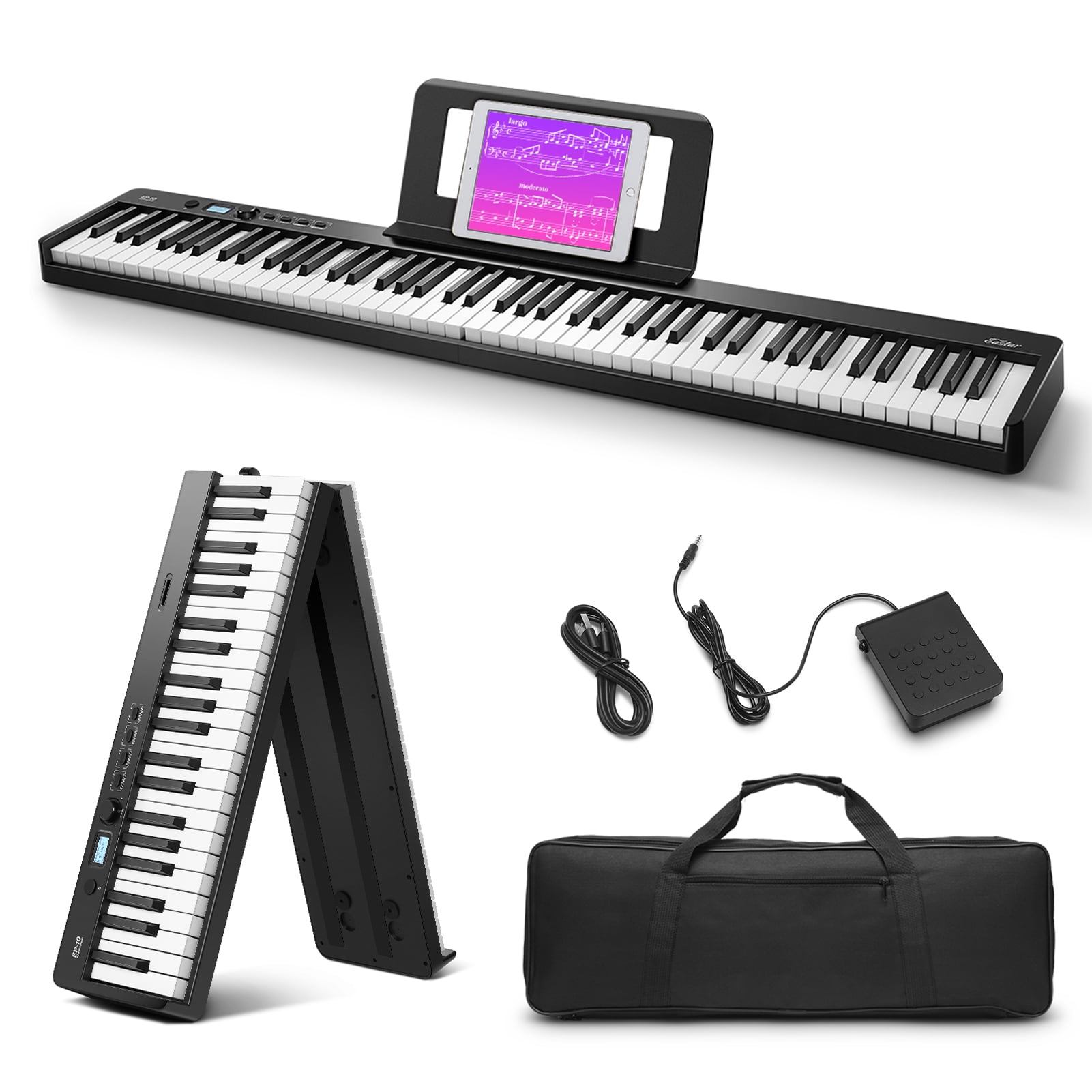 Eastar 88-Key Foldable Digital Piano, Semi-Weighted, Bluetooth