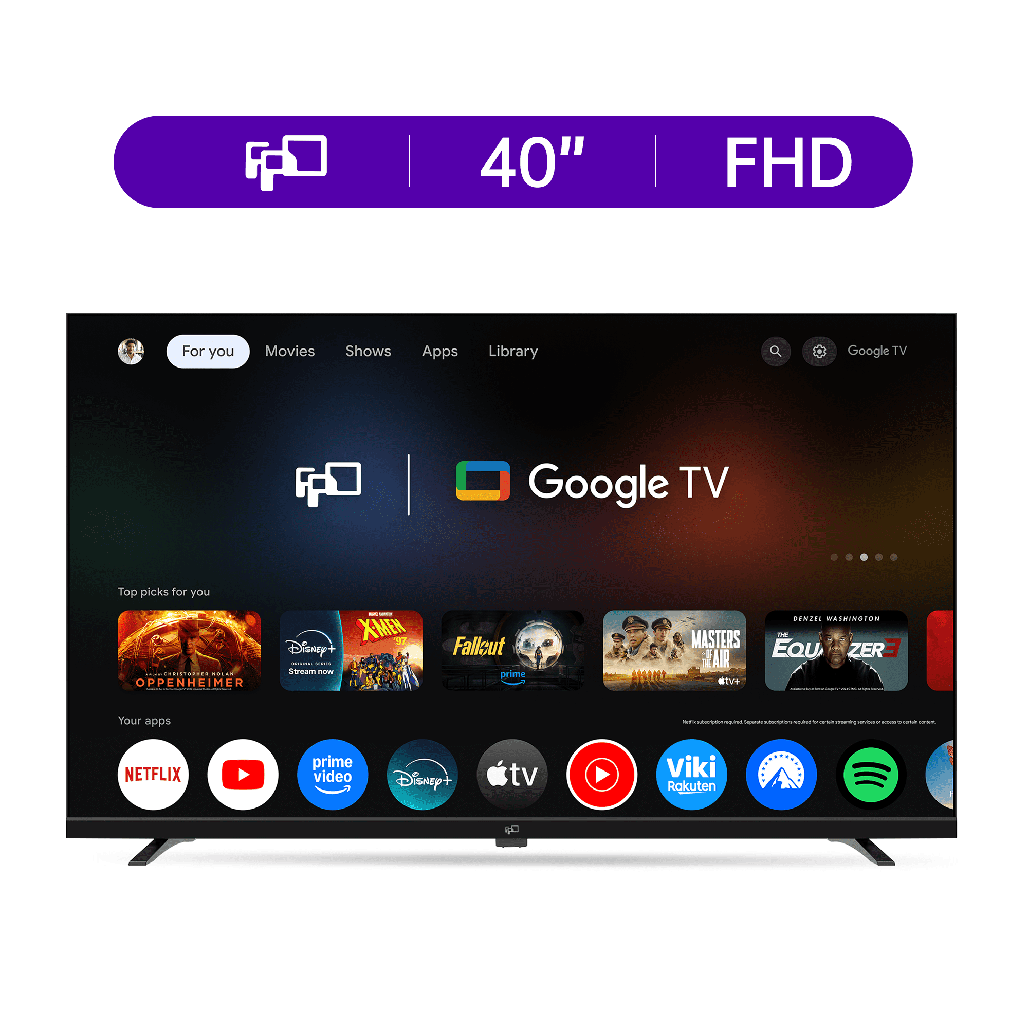 FPD 40-inch Google TV Smart OS 2025 Full HD 1080p HDR10 & Dolby