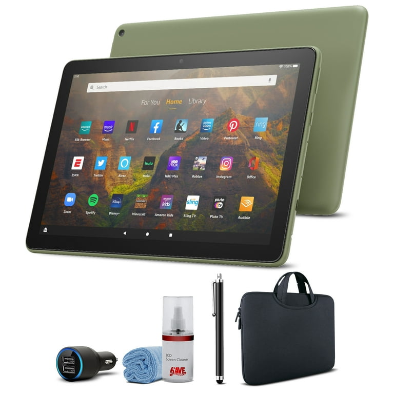 Fire HD 10 Tablet 2021, 32GB, Olive Bundle - Includes Zipper