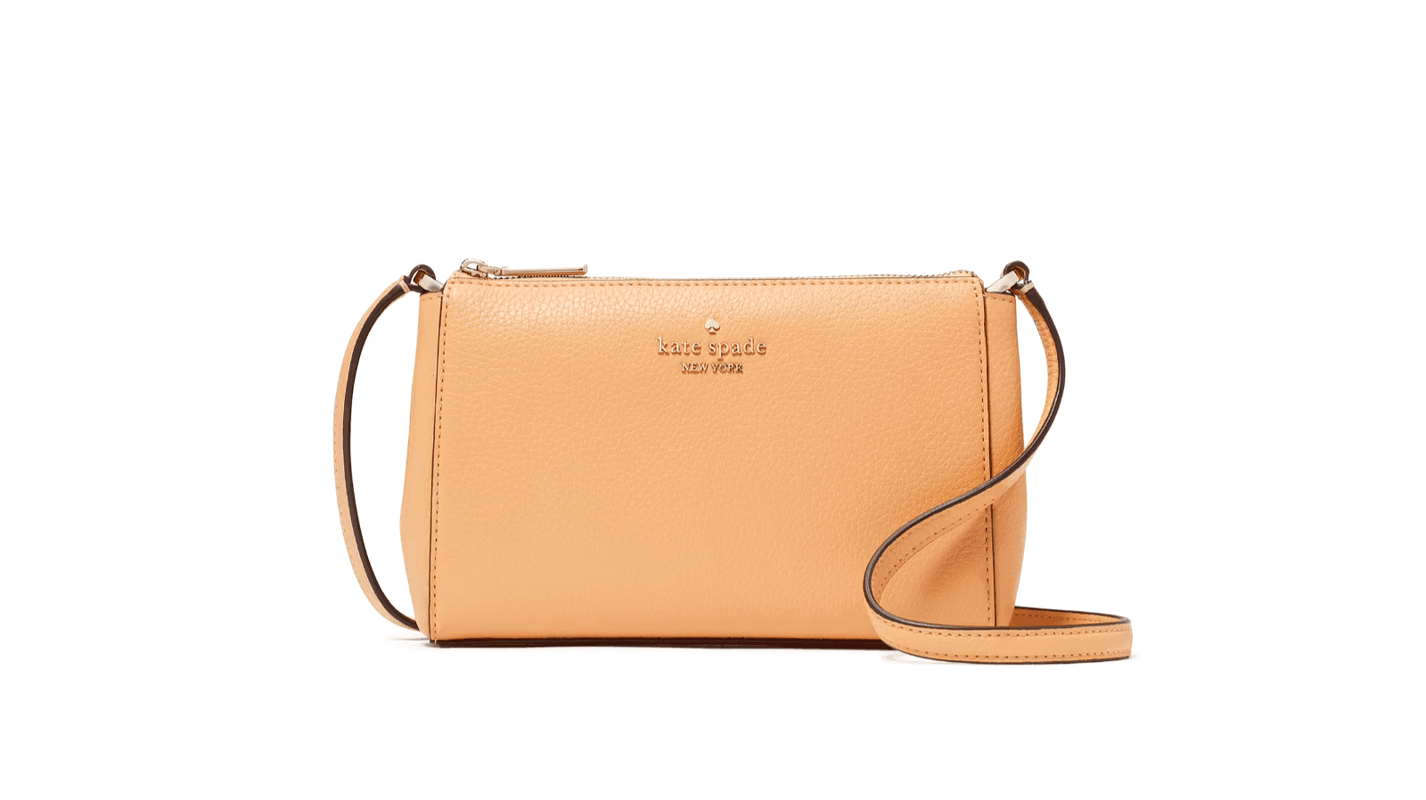 Kate Spade Leila Mini Top Zip Crossbody Bag Orange Cream Leather