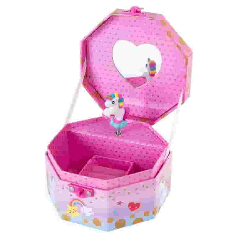 Hot Focus Musical Girls Jewelry Box Rainbow Unicorn Music Jewel