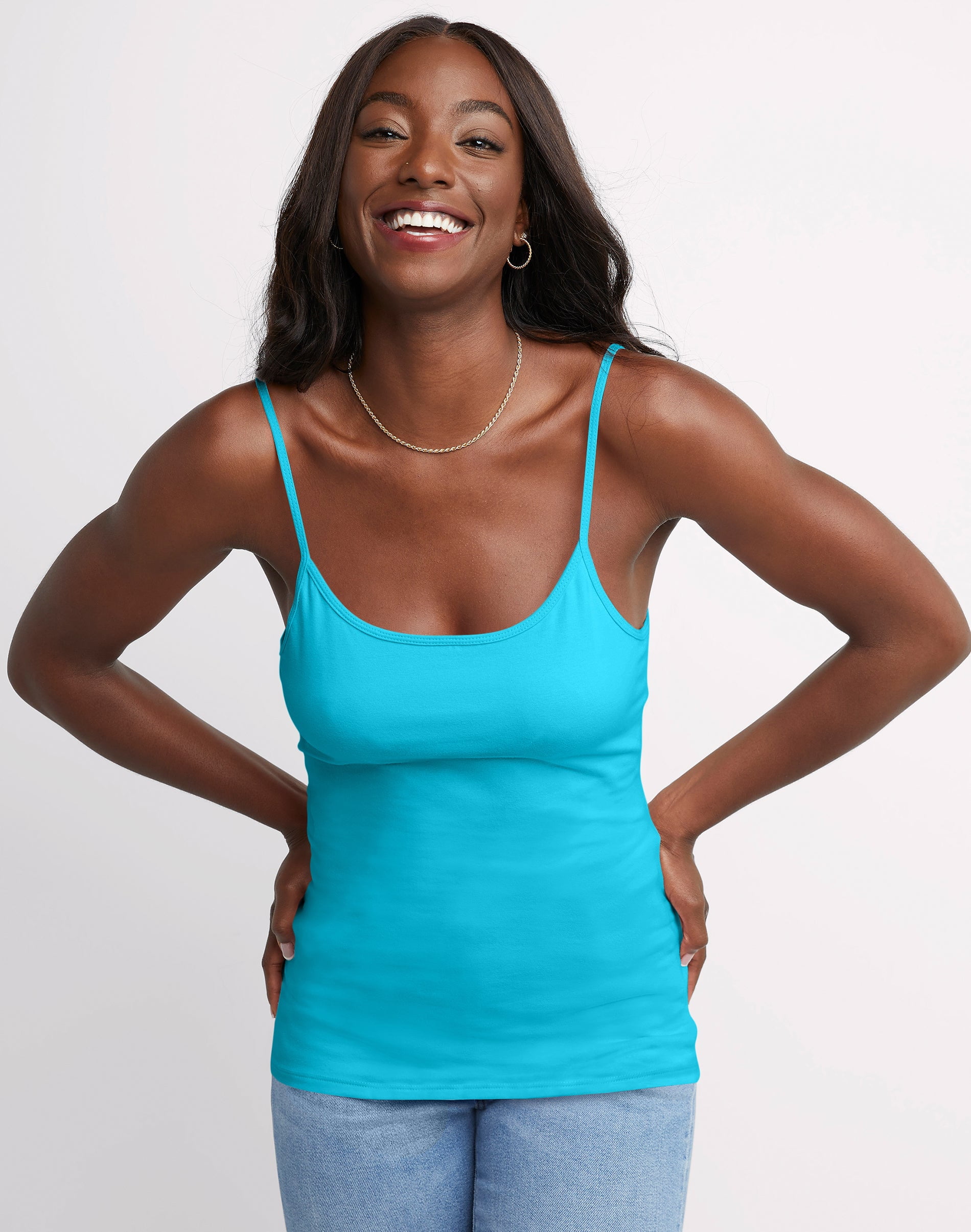 Hanes Women's Stretch Cami with Built-In Shelf Bra Flying
