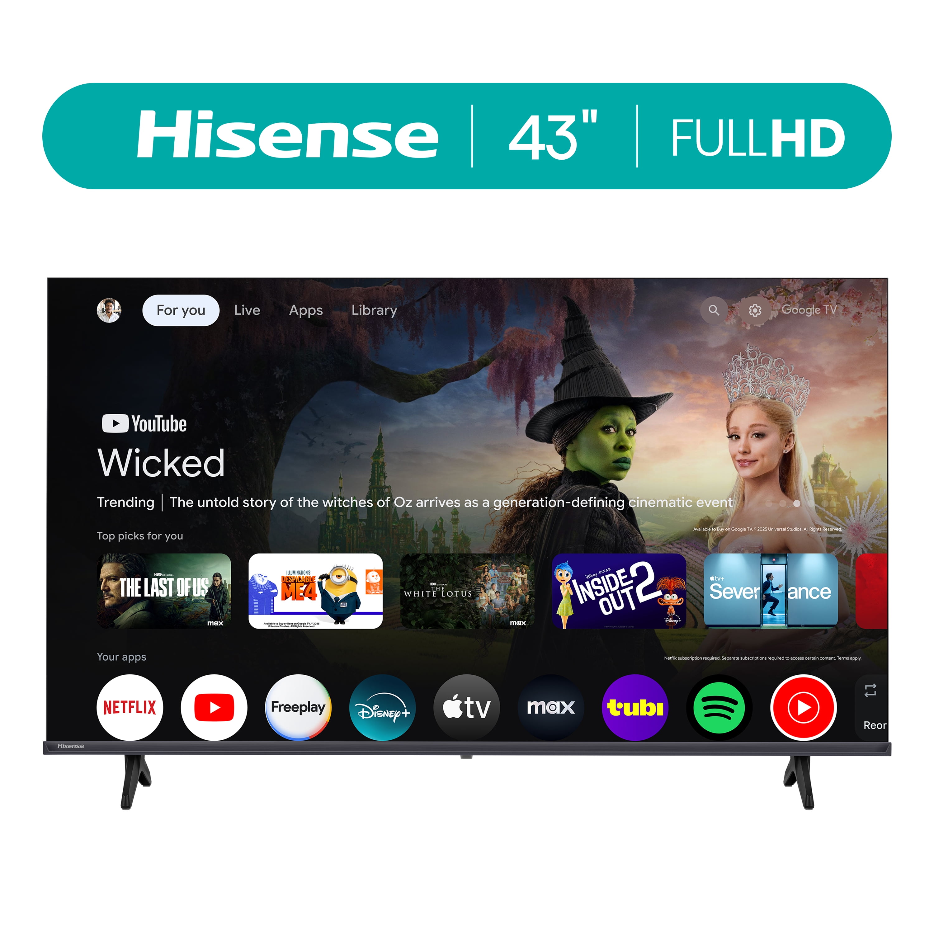 Hisense 43 inch Full HD Smart Google TV (43H40G) - FHD Resolution