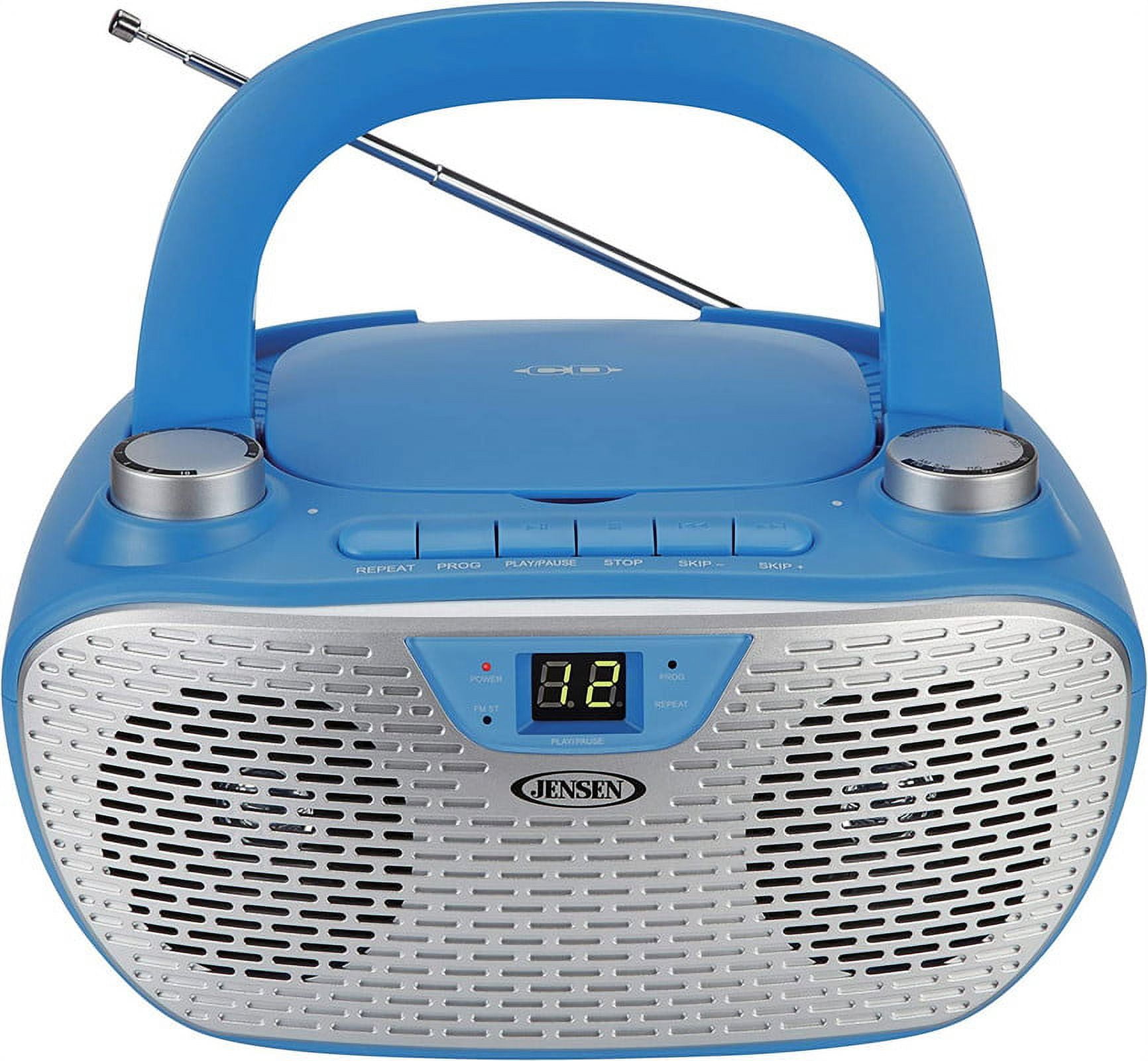 Jensen Bluetooth MP3 Boombox, Blue, CD-485-BL - Walmart.com