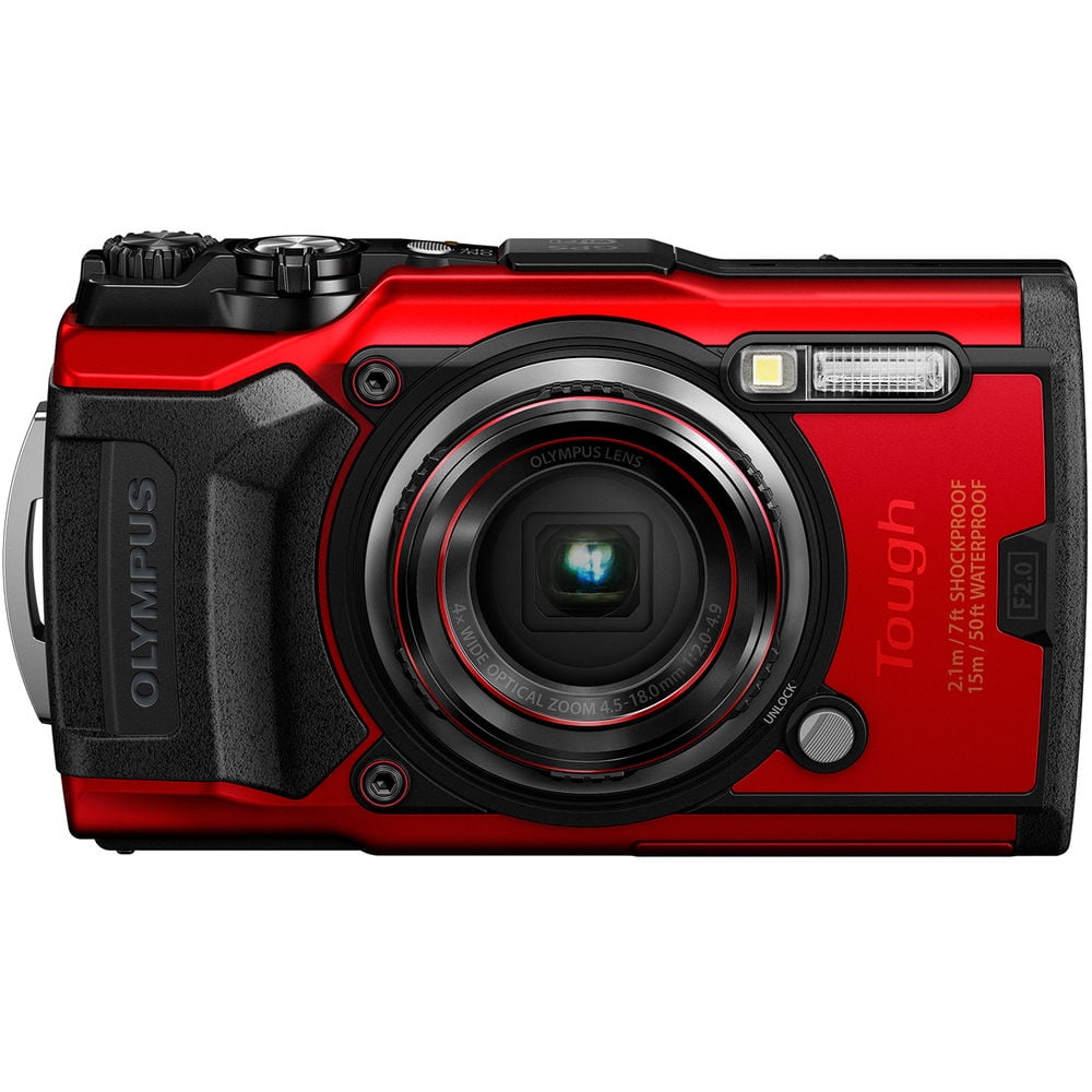 Olympus Tough TG-6 Adventure-Ready Compact Camera - Red, 12MP, 4x