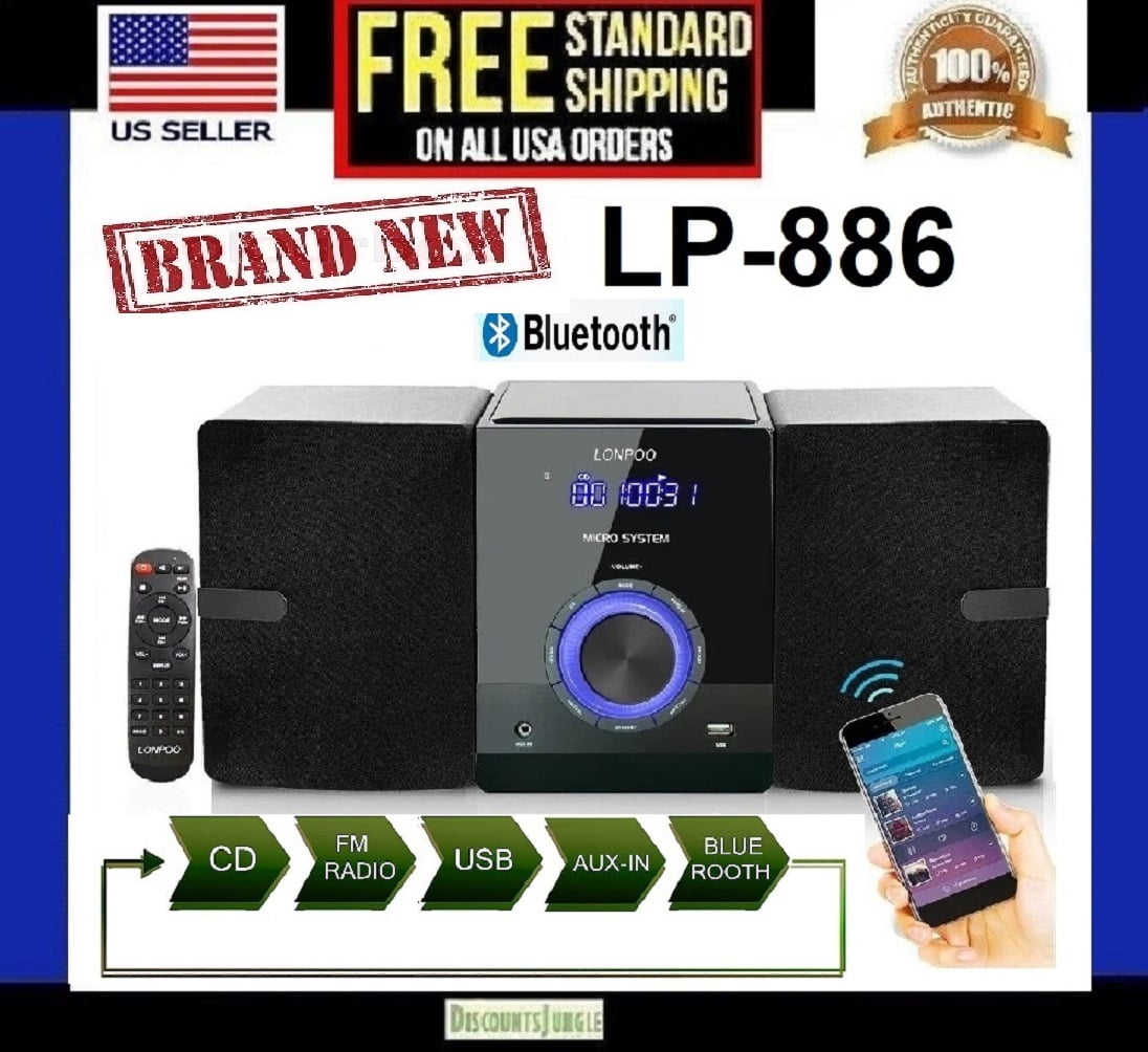 LONPPO LP886 Bluetooth Shelf Music System with CD Player, MP3, USB