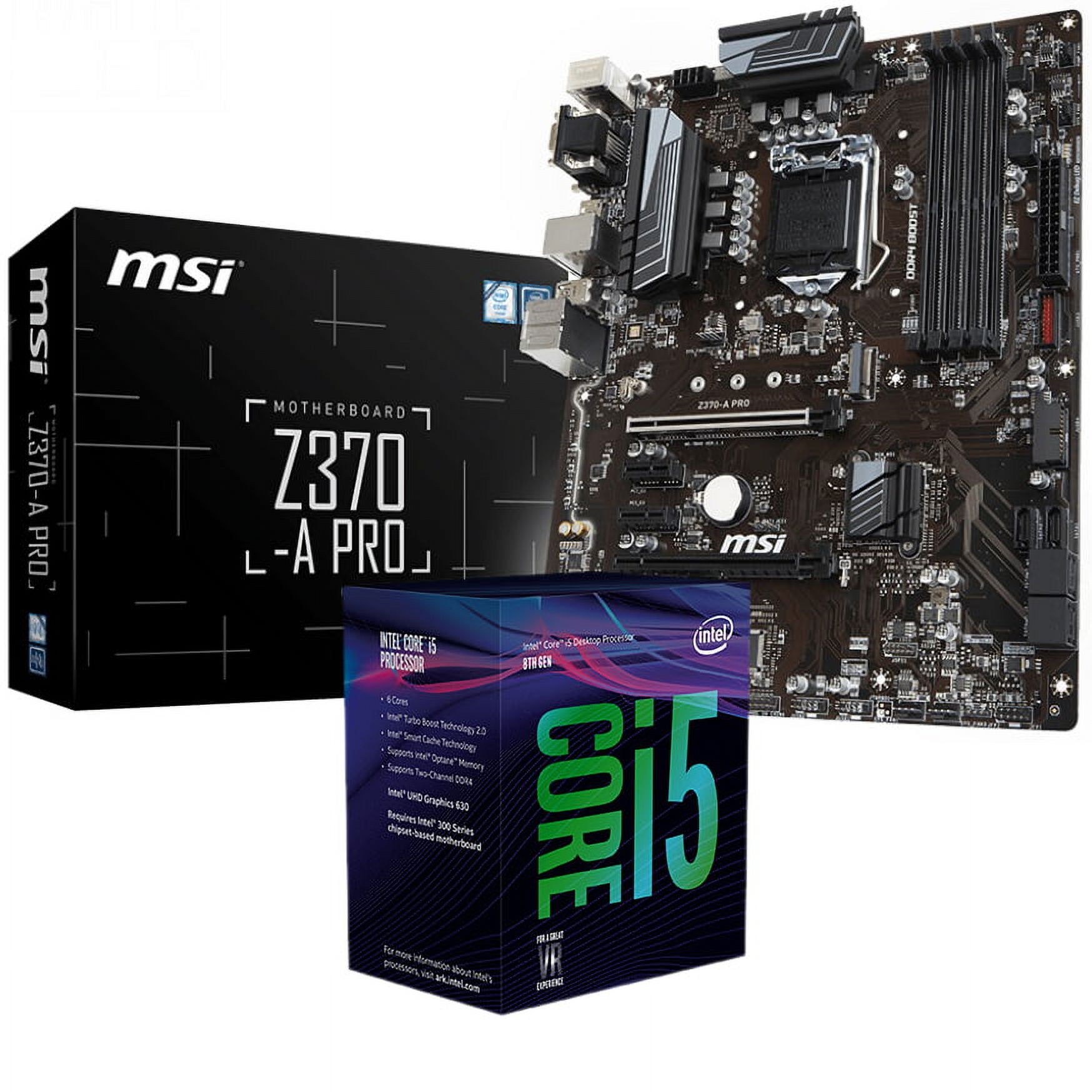 MSI Motherboard Z370-A PRO & Intel Core i5-8600K CPU Bundle
