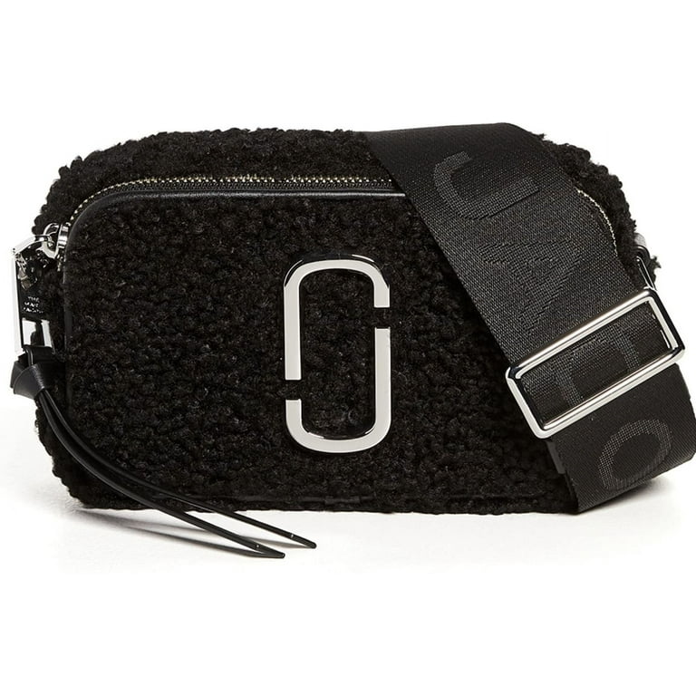 Marc Jacobs Women's Designer Sherpa Adjustable Camera Bag, Black