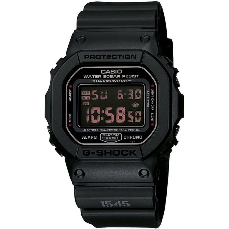 Men's G-Shock DW5600MS-1 Black Resin Quartz Sport Watch - Walmart.com