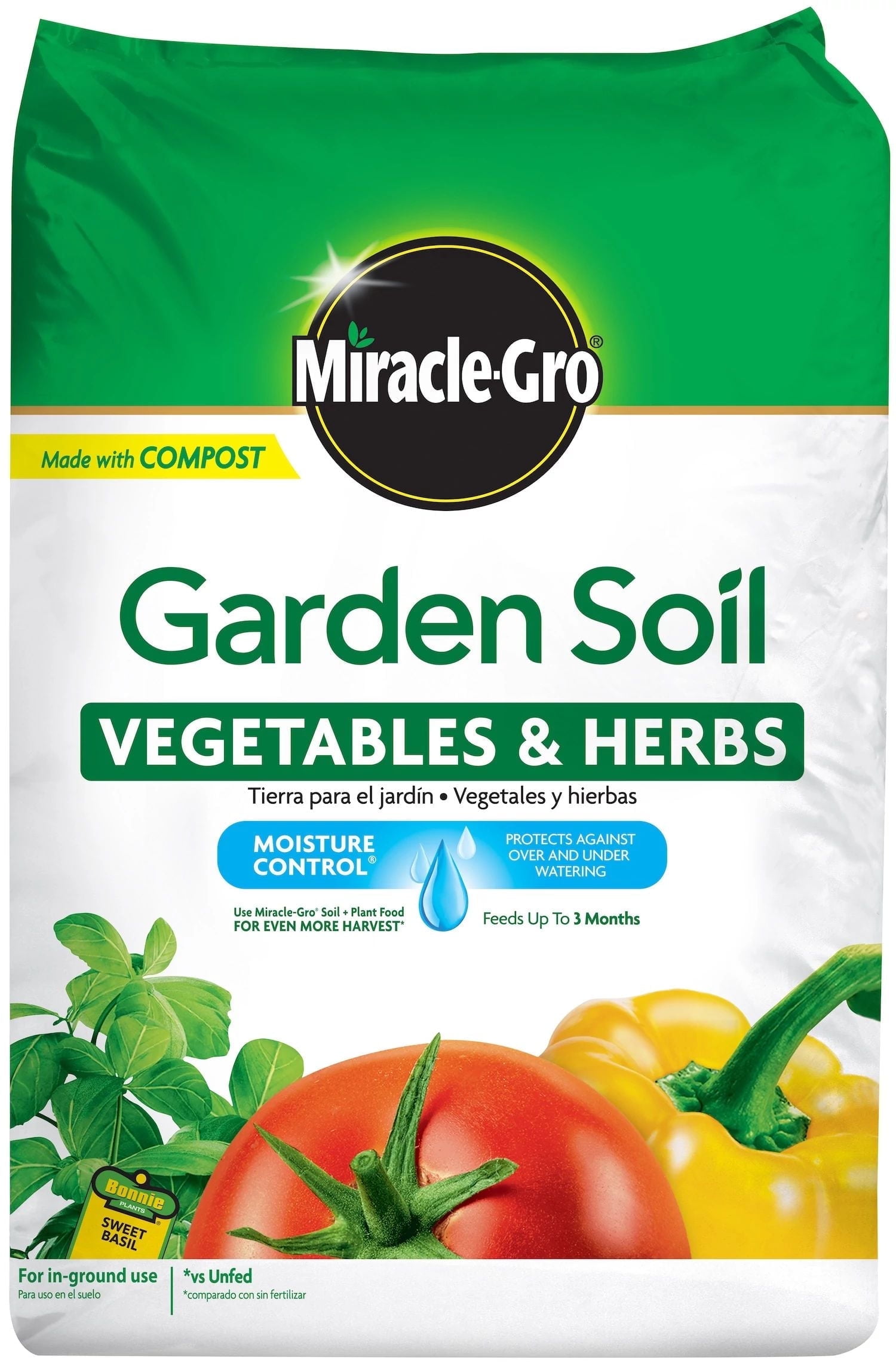Miracle-Gro Garden Soil for Vegetables & Herbs, Moisture Control