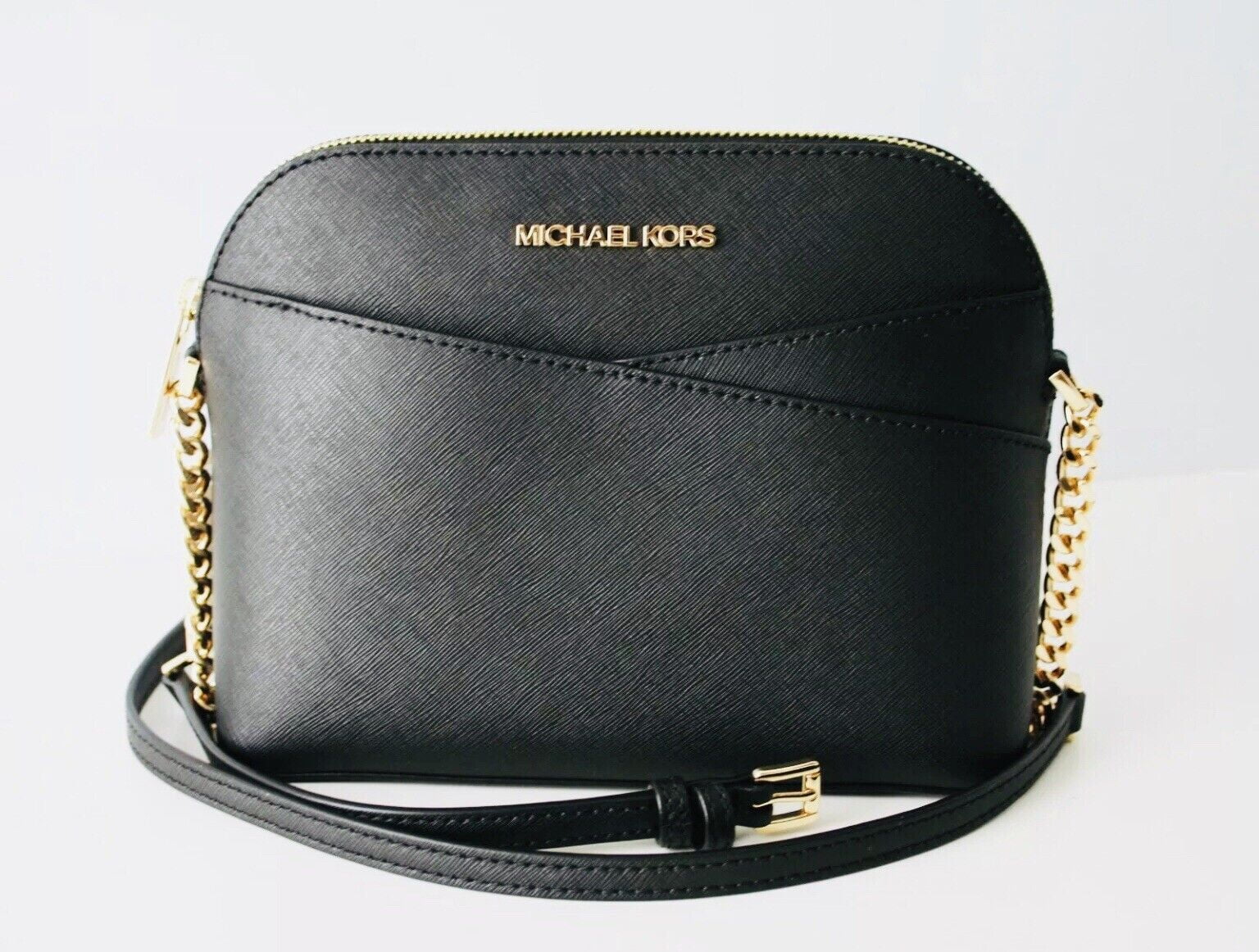 Michael Kors Jet Set Travel Medium Crossbody Bag, Black Saffiano