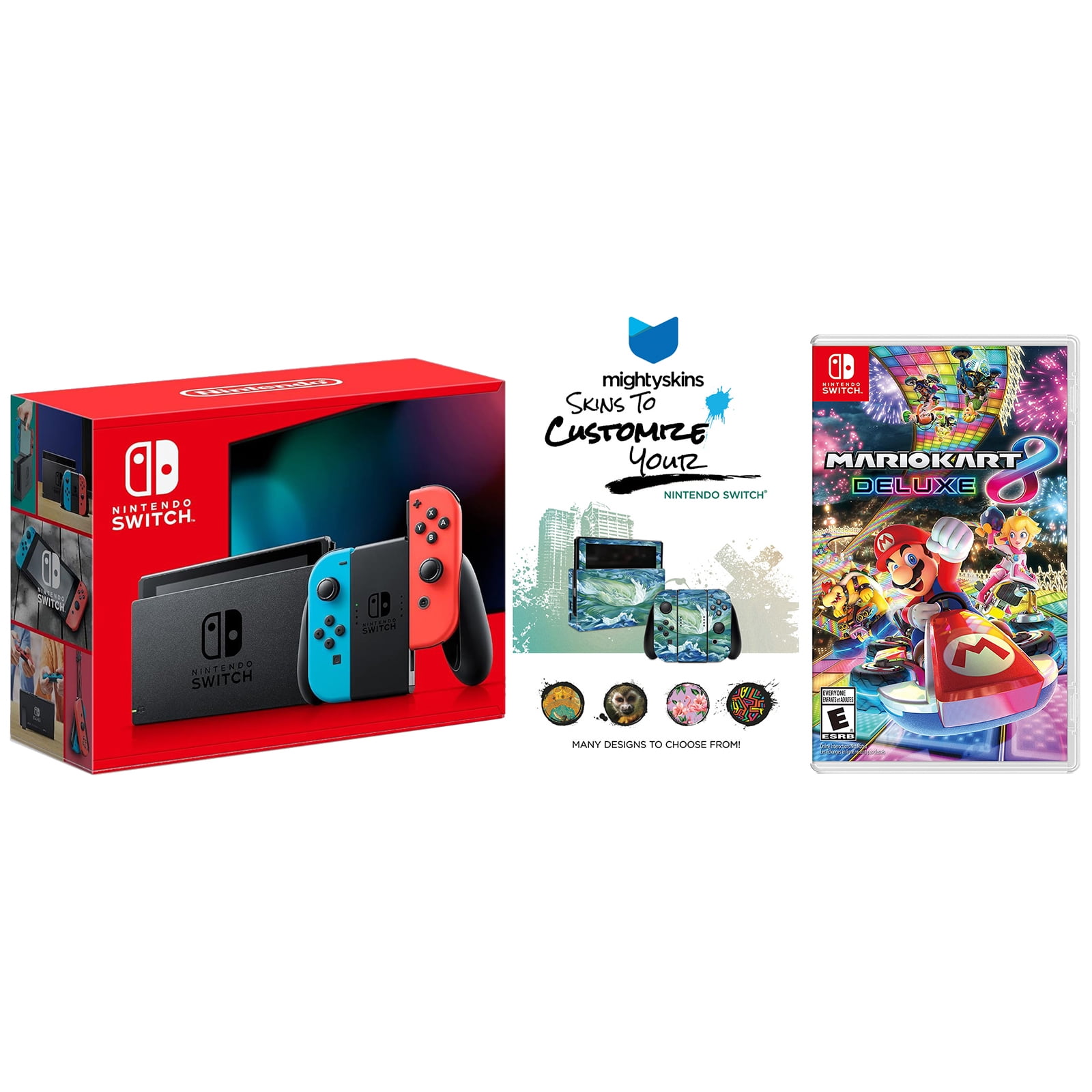 Nintendo Switch Gray Console with Mario Kart 8 Deluxe Game and