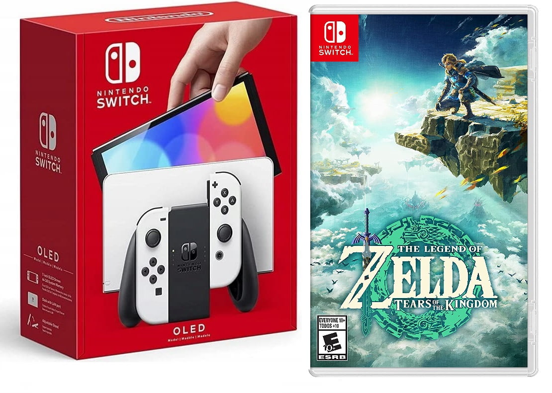 Nintendo Switch OLED White with 7-inch Screen, 64GB Storage