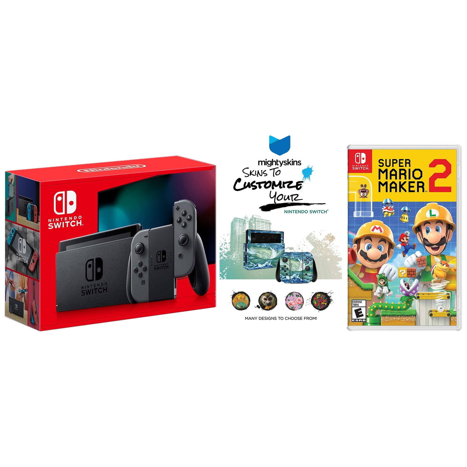 Nintendo Switch Gray Console with Mario Kart 8 Deluxe Game and