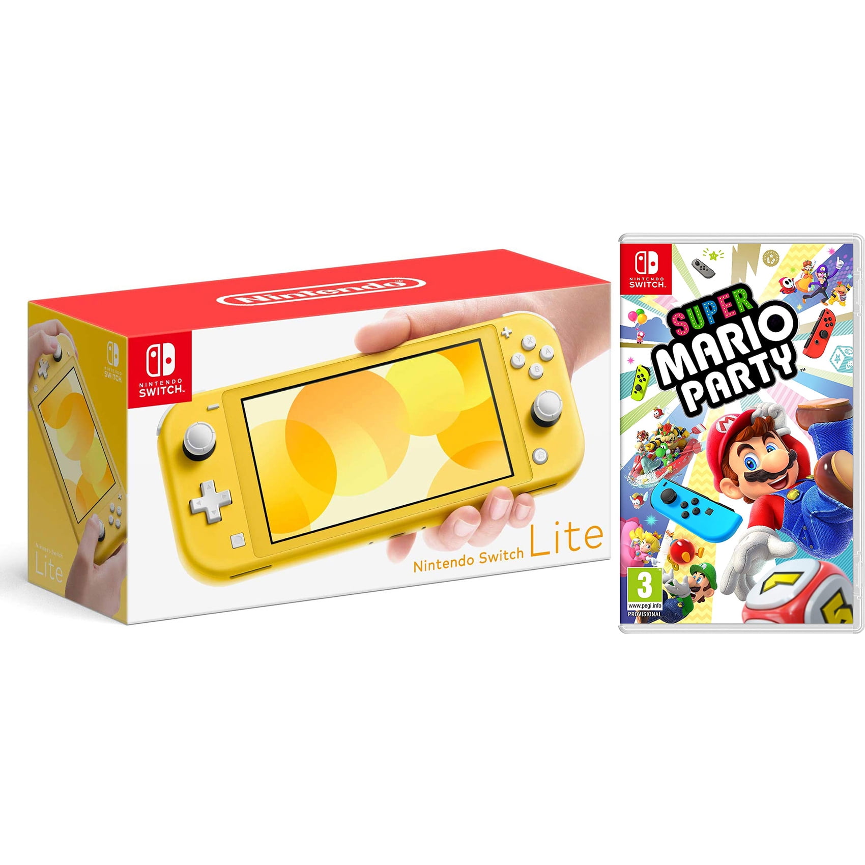 Nintendo Switch Lite 32GB Yellow and Super Mario Odyssey Bundle