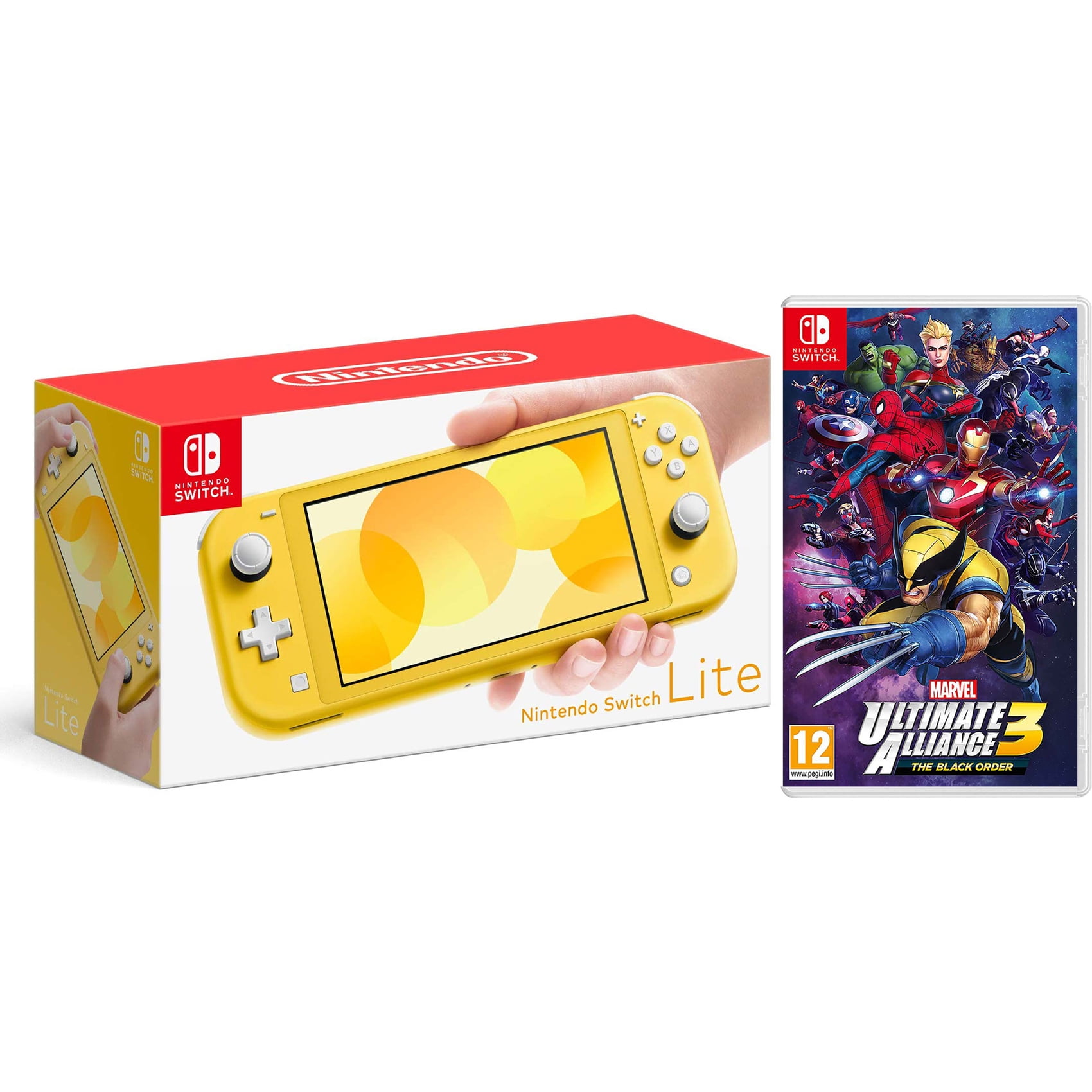 Nintendo Switch Lite 32GB Yellow and Super Mario Odyssey Bundle