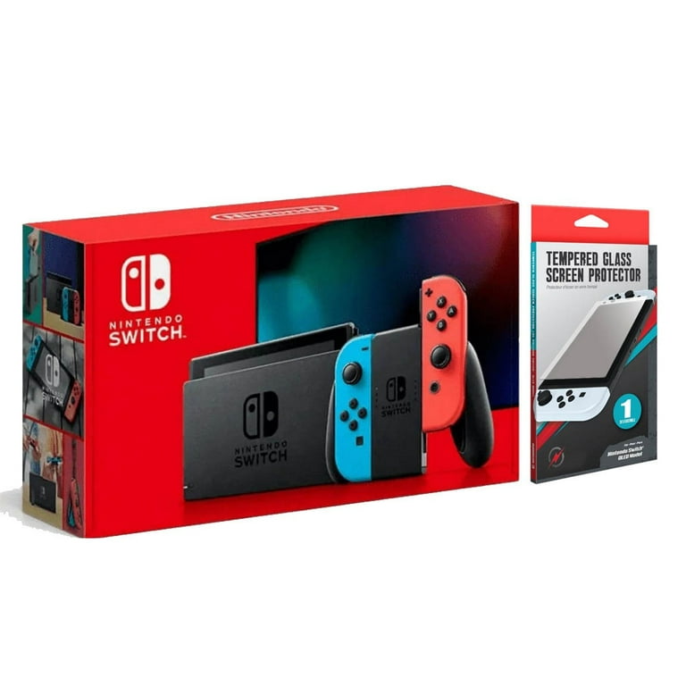 Nintendo Switch Console, Neon Blue and Neon Red Joy Con Bundle, JP