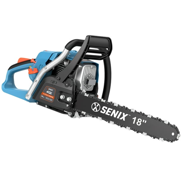 Senix 49cc 4-Cycle Gas Chainsaw, 18-Inch Oregon Bar and Chain