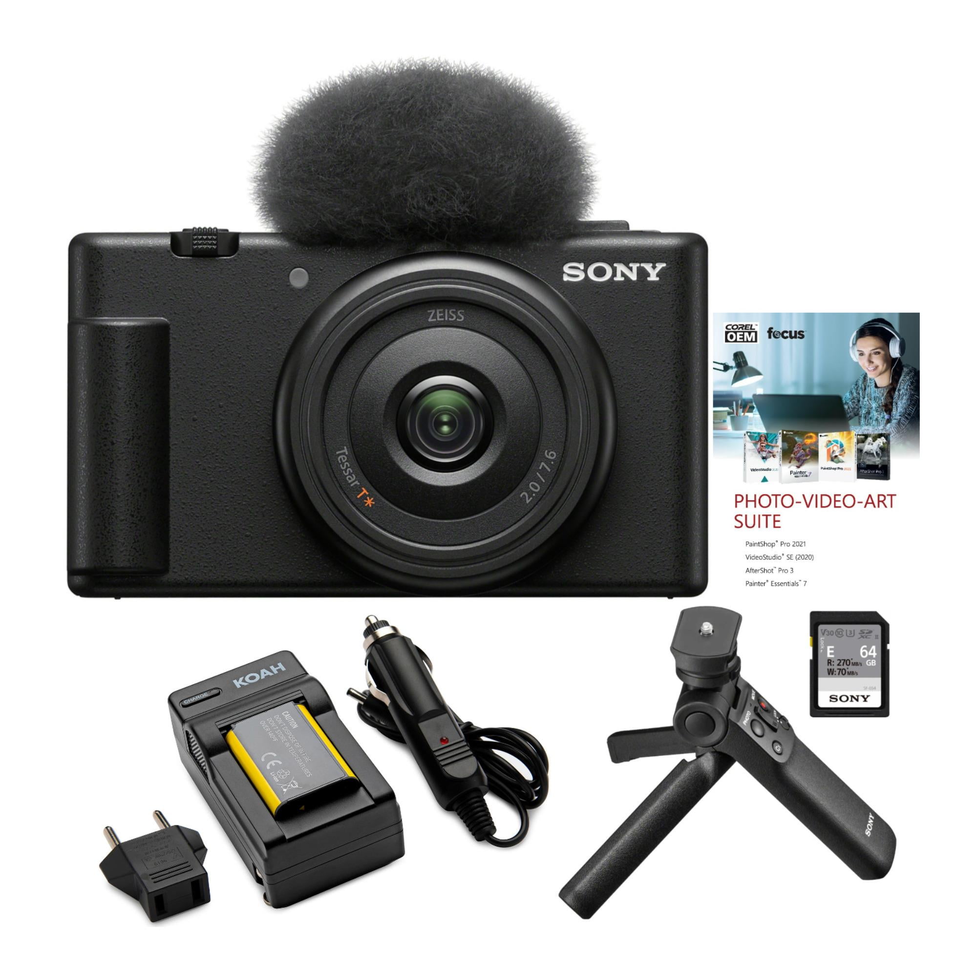 Sony ZV-1F Vlog Camera for Content Creators and Vloggers (Black