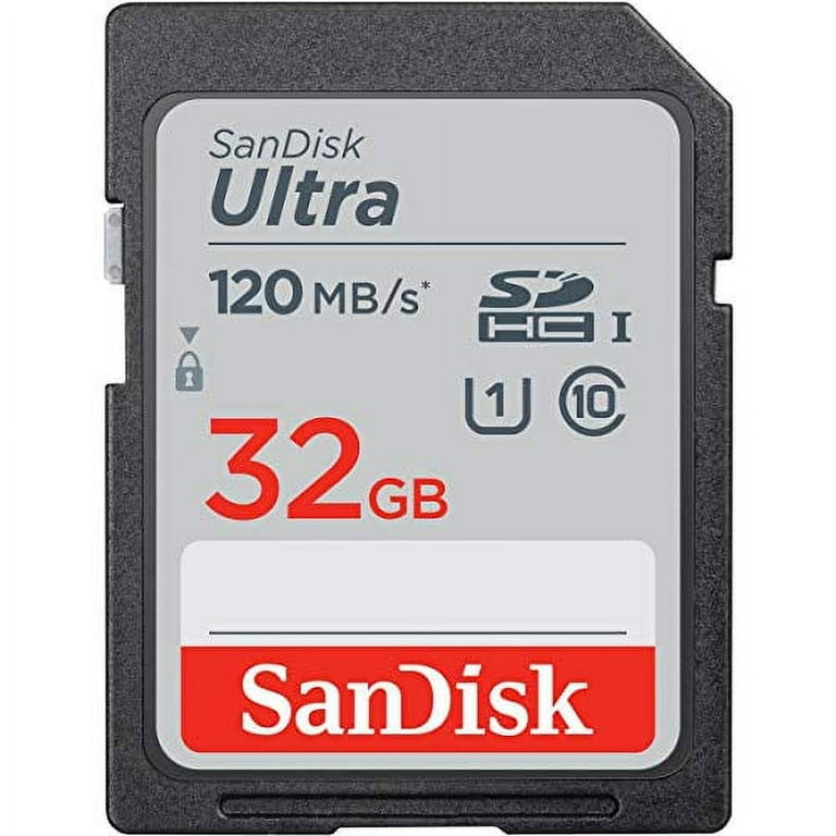 SanDisk 32GB Ultra UHS-I Class 10 U1 SDHC Flash Memory Card, 120MB