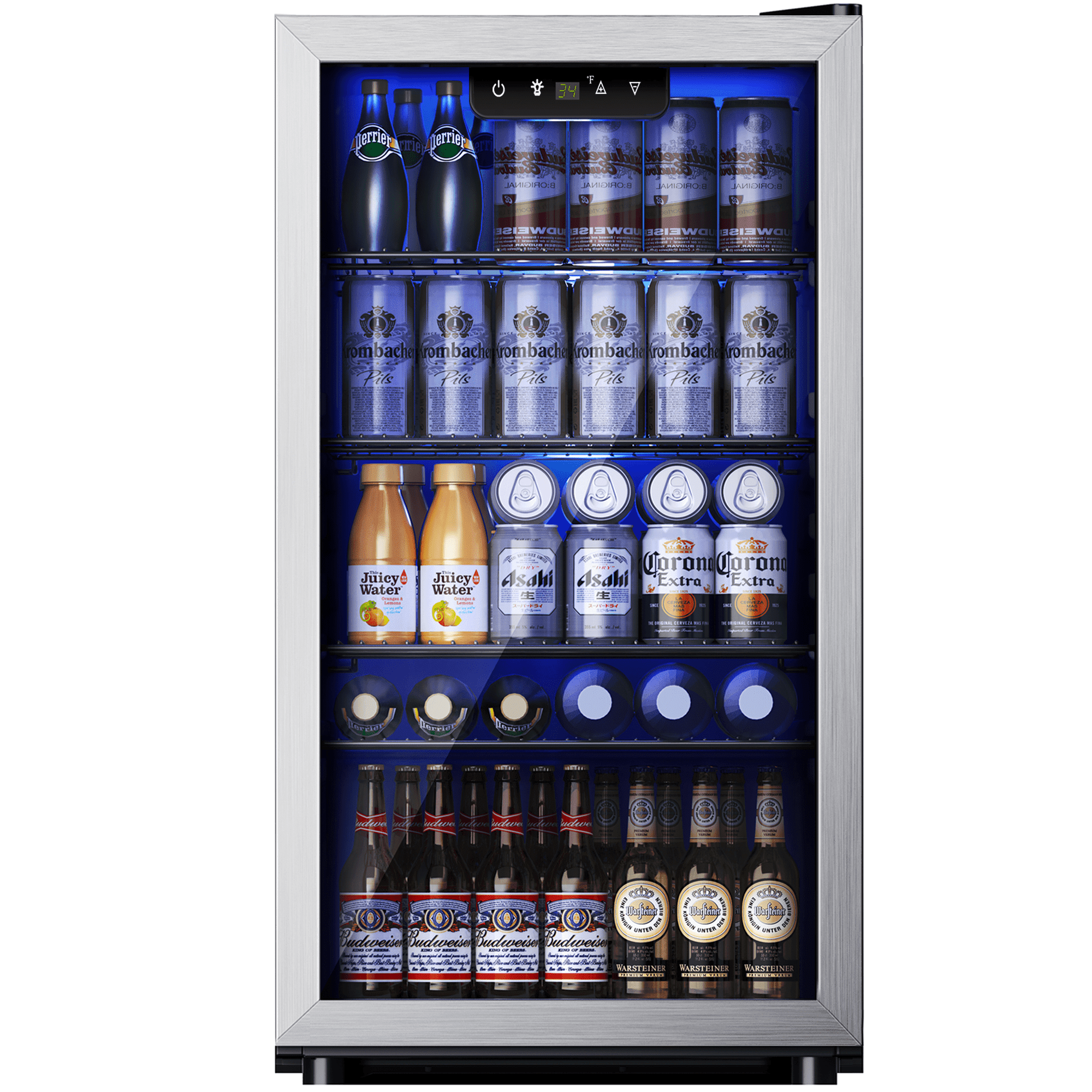 Simzlife 130 Can Beverage Refrigerator and Cooler with Glass Door