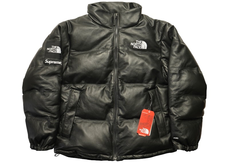 Supreme Men's The North Face Leather Nuptse Jacket Black, from