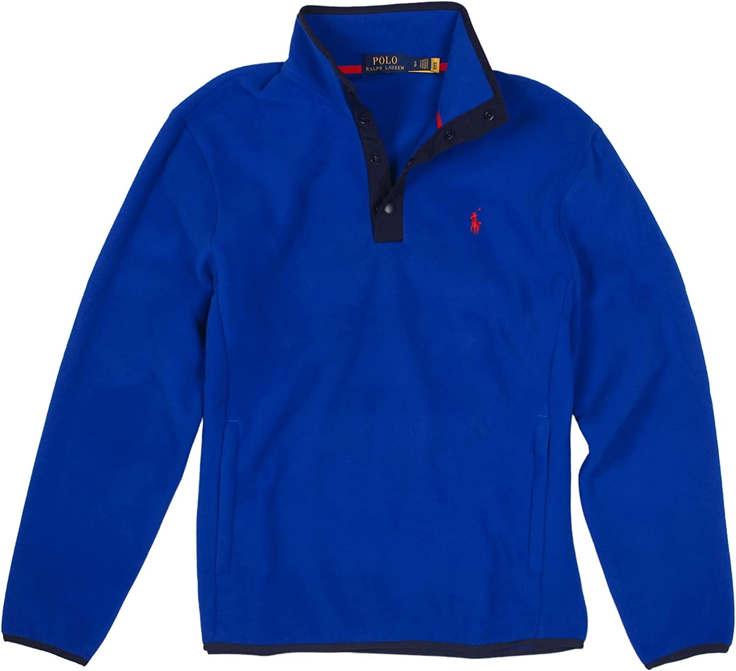Polo Ralph Lauren Men's 1/4 Snap Long Sleeve Jacket Fleece (Blue