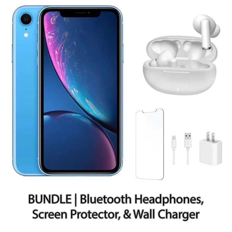 Apple iPhone XR 256GB Blue Fully Unlocked Bundle, Bluetooth